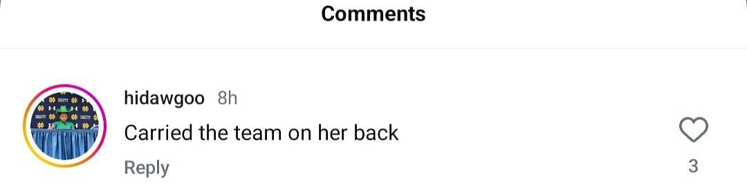 Fan comments on IG